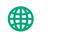 Globe icon in green