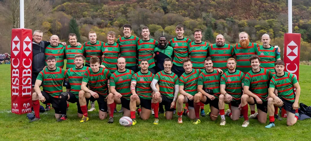A team photo of Oban and Lorne Rugby Club