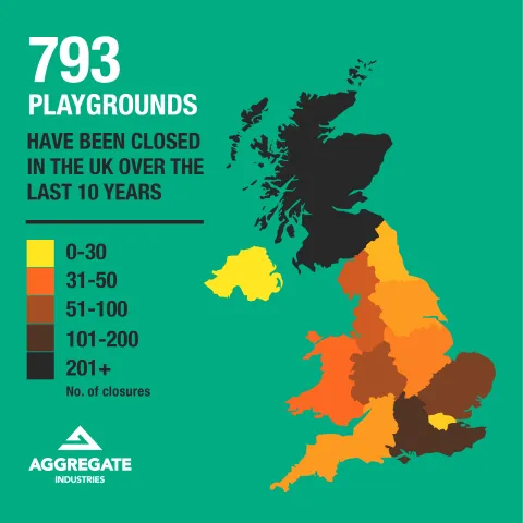UK playgrounds map of regional decline in the UK