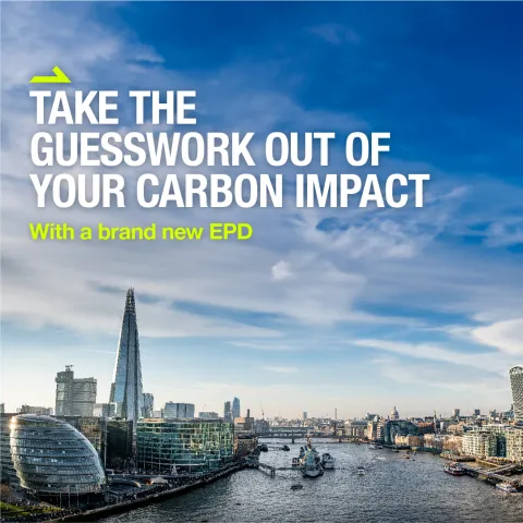 London skyline with the text take the guesswork out of your carbon impact