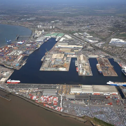 Port of Tilbury London aerial image